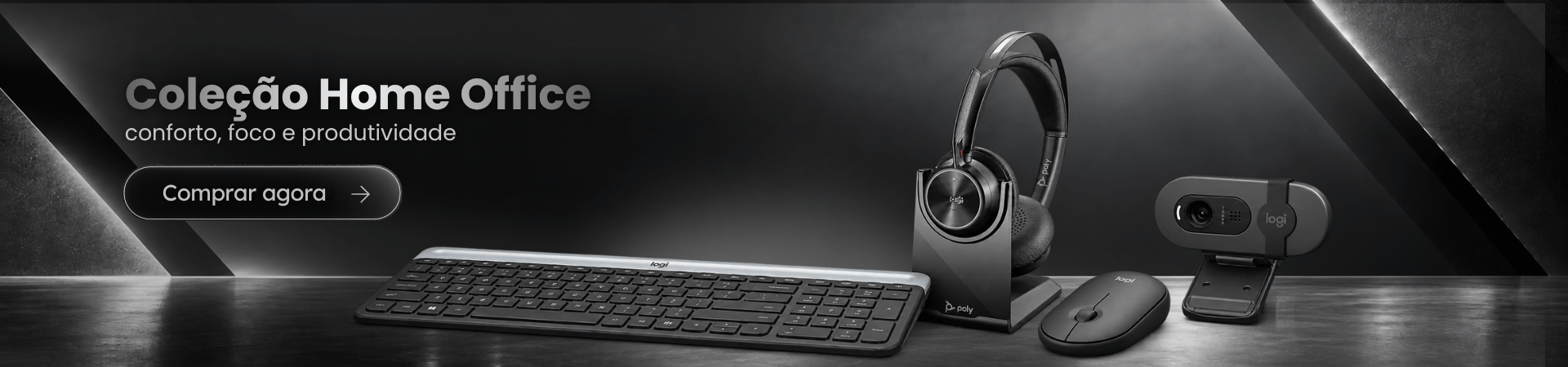 Home Office e Setup Produtivo Eletrônica Santana, encontre acessórios e equipamentos para montar um espaço de trabalho confortável, organizado e produtivo.